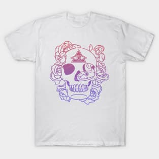 Rose Skull Illustration T-Shirt